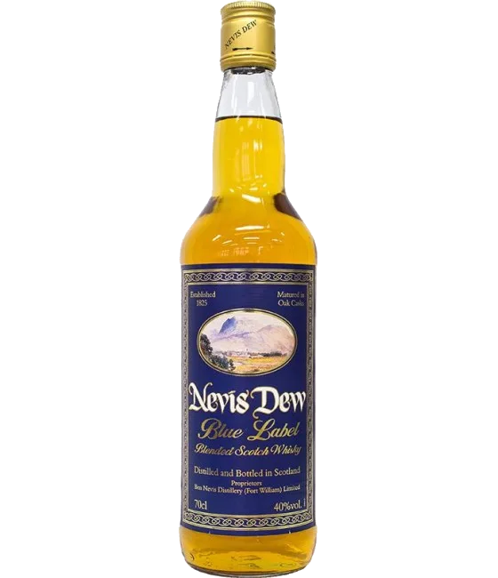 Nevis Dew Blue Label, fles bij slijterij t Bockje in Bathmen