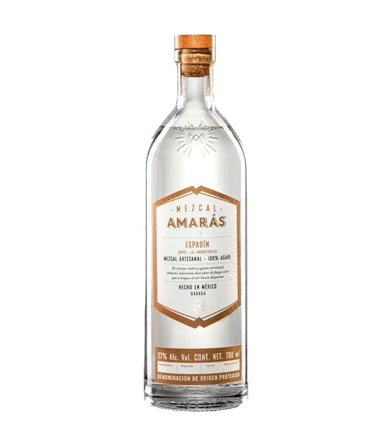 Mezcal Amaras Espadin Joven, fles bij slijterij t Bockje in Bathmen