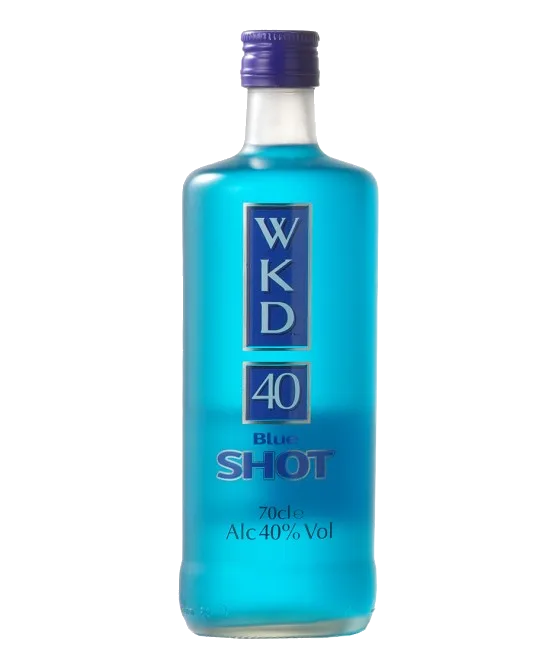 WKD Shot 40% Blue, fles bij slijterij t Bockje in Bathmen