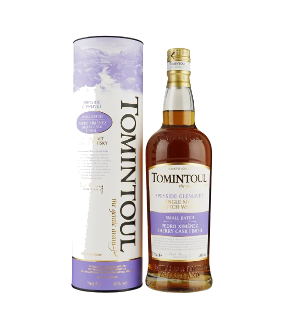 Tomintoul PX Sherry Cask Finish, fles bij slijterij t Bockje in Bathmen