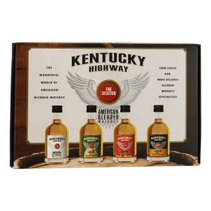 Kentucky Highway Whiskey pack met vier miniaturen